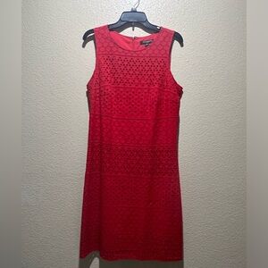 Sharagano Eyelet Woman’s Red Dress